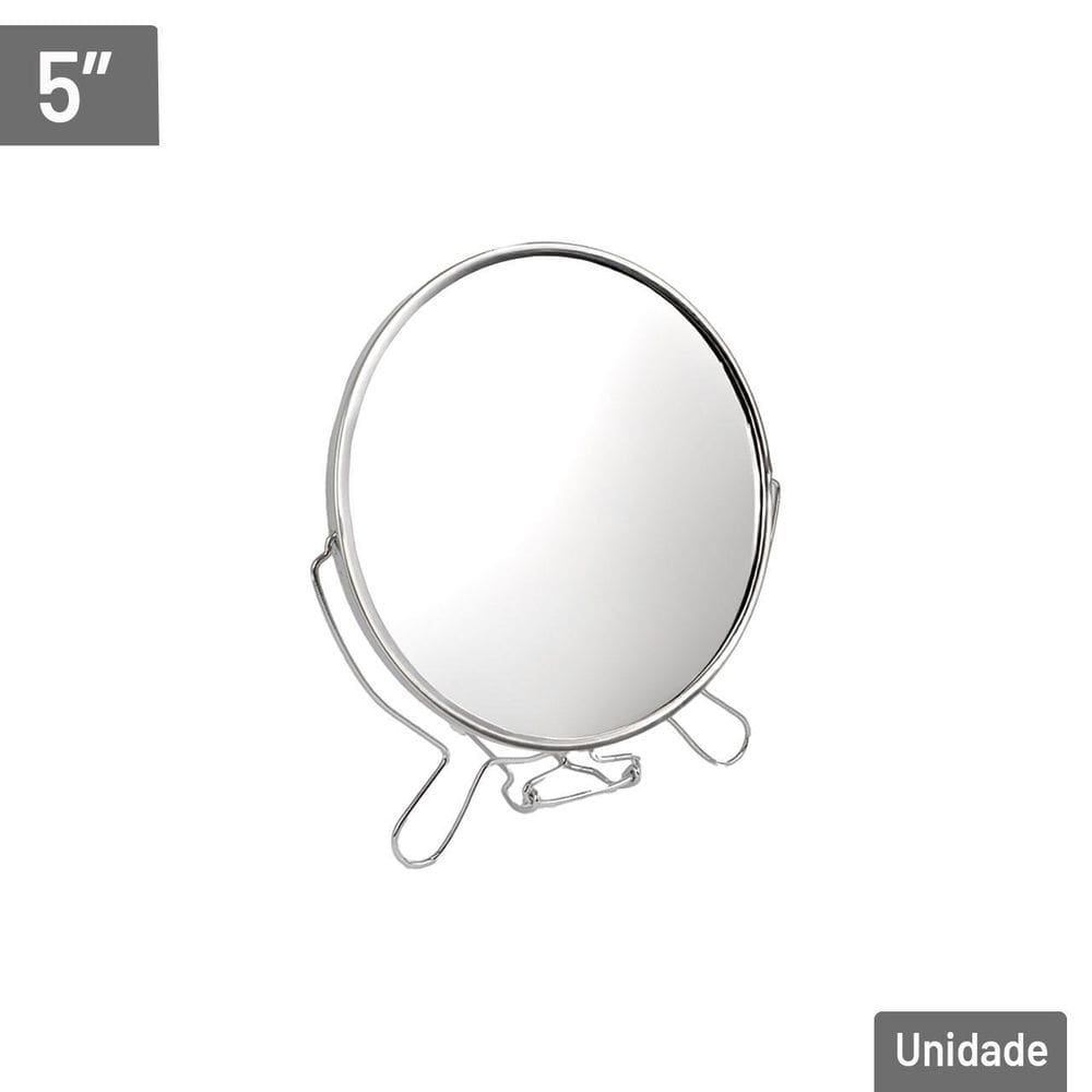 Espelho de Mesa Dupla Face 6x5cm Redondo - Tudo em Caixa