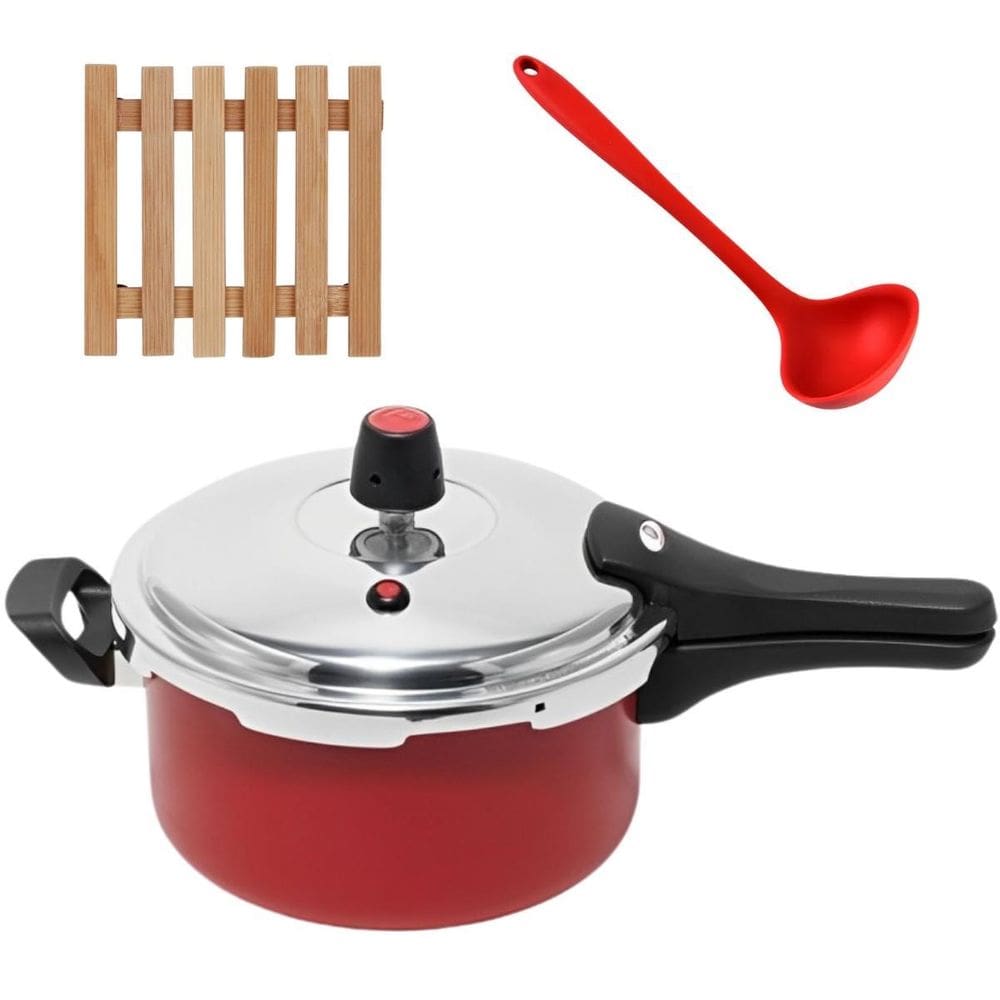 Panela De Pressão 3L Fechamento Externo + Descanso + Concha