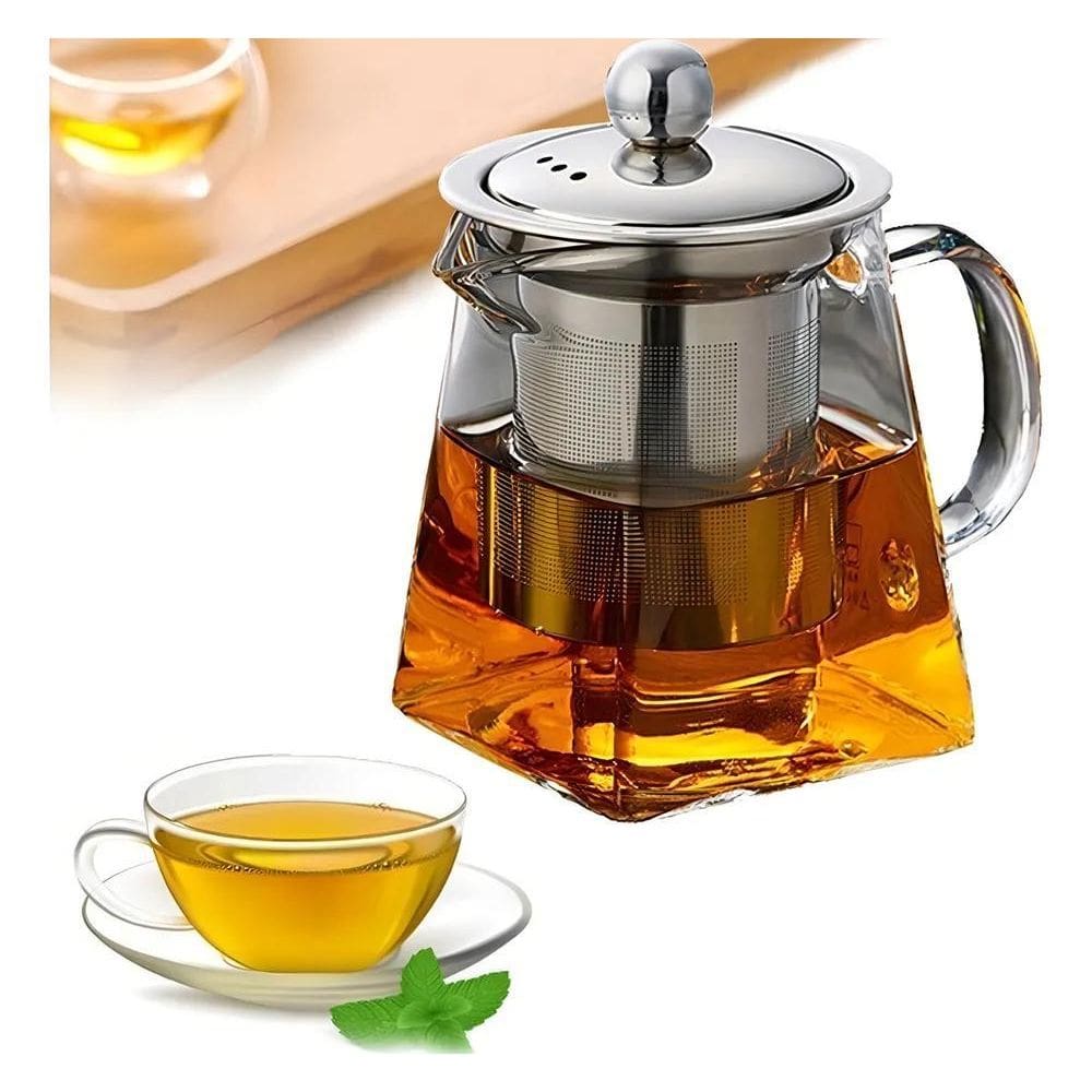 Bule Chaleira De Vidro Com Difusor Em Aço Inoxidável 550Ml