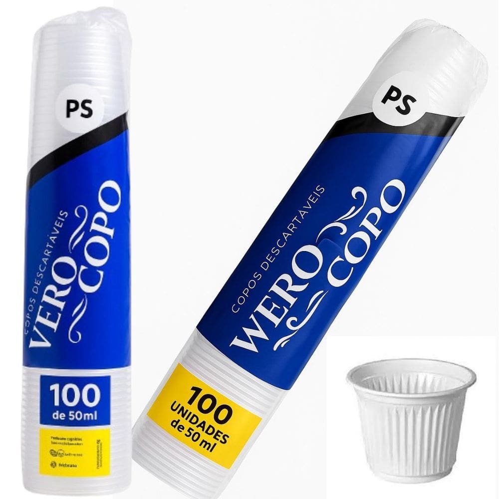 Kit 2 Pacotes De Copo Para Café 50Ml Branco 200 Un. Verocopo