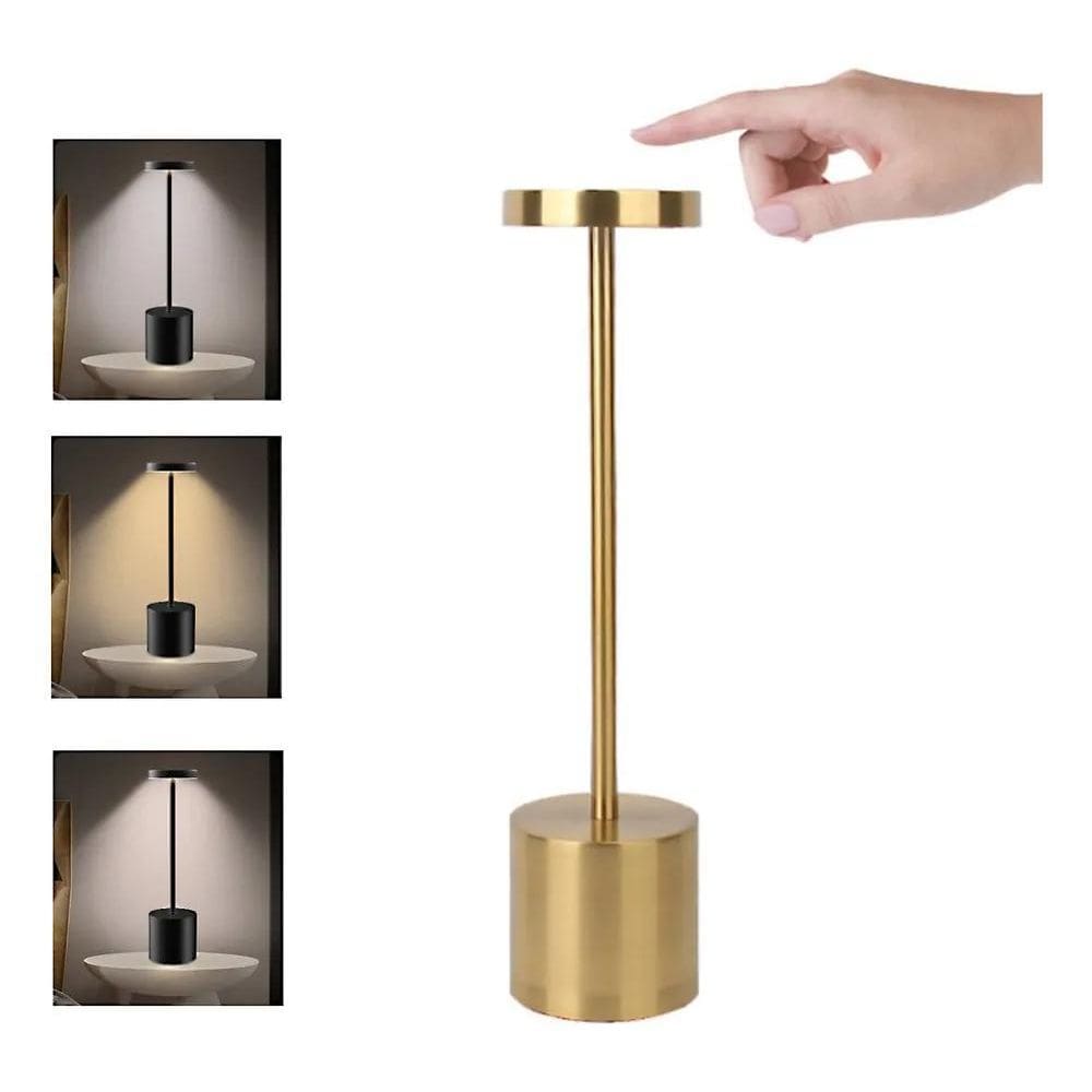 Luminária Mesa Abajur Led Dimerizável Sem Fio Recarregável