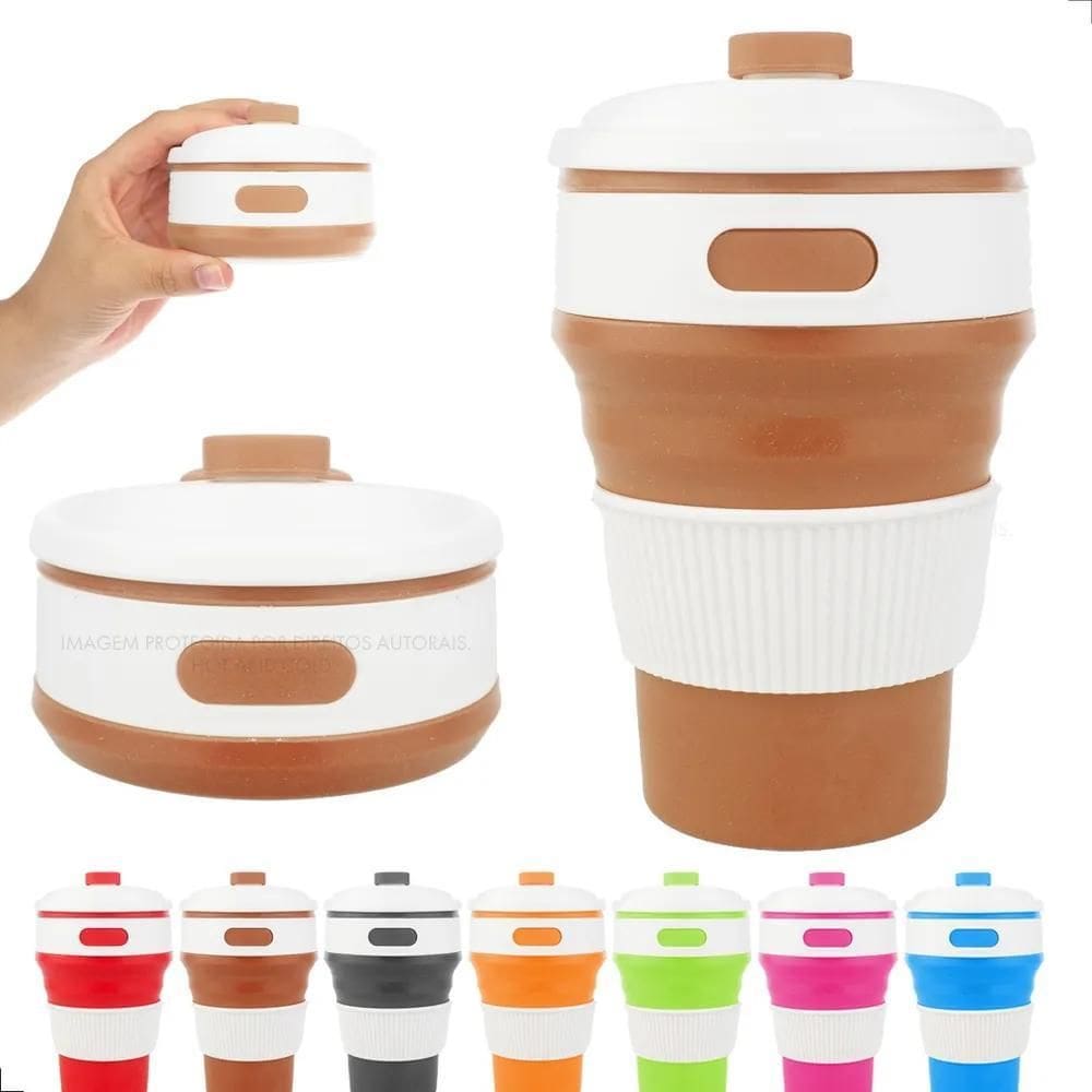 10X Copo De Silicone Retrátil Dobrável - Ecológico Reutiliz