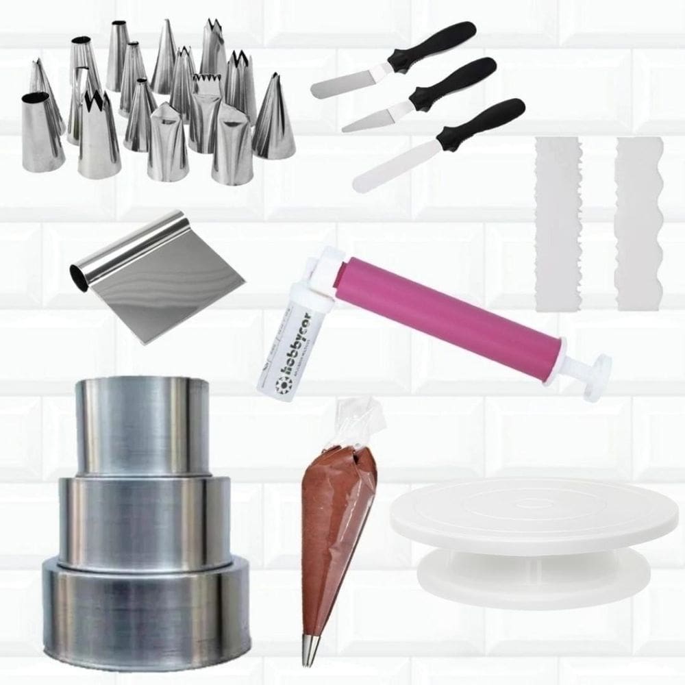 Kit Confeiteiro Completa Formas Bailarina Pulverizador Espát