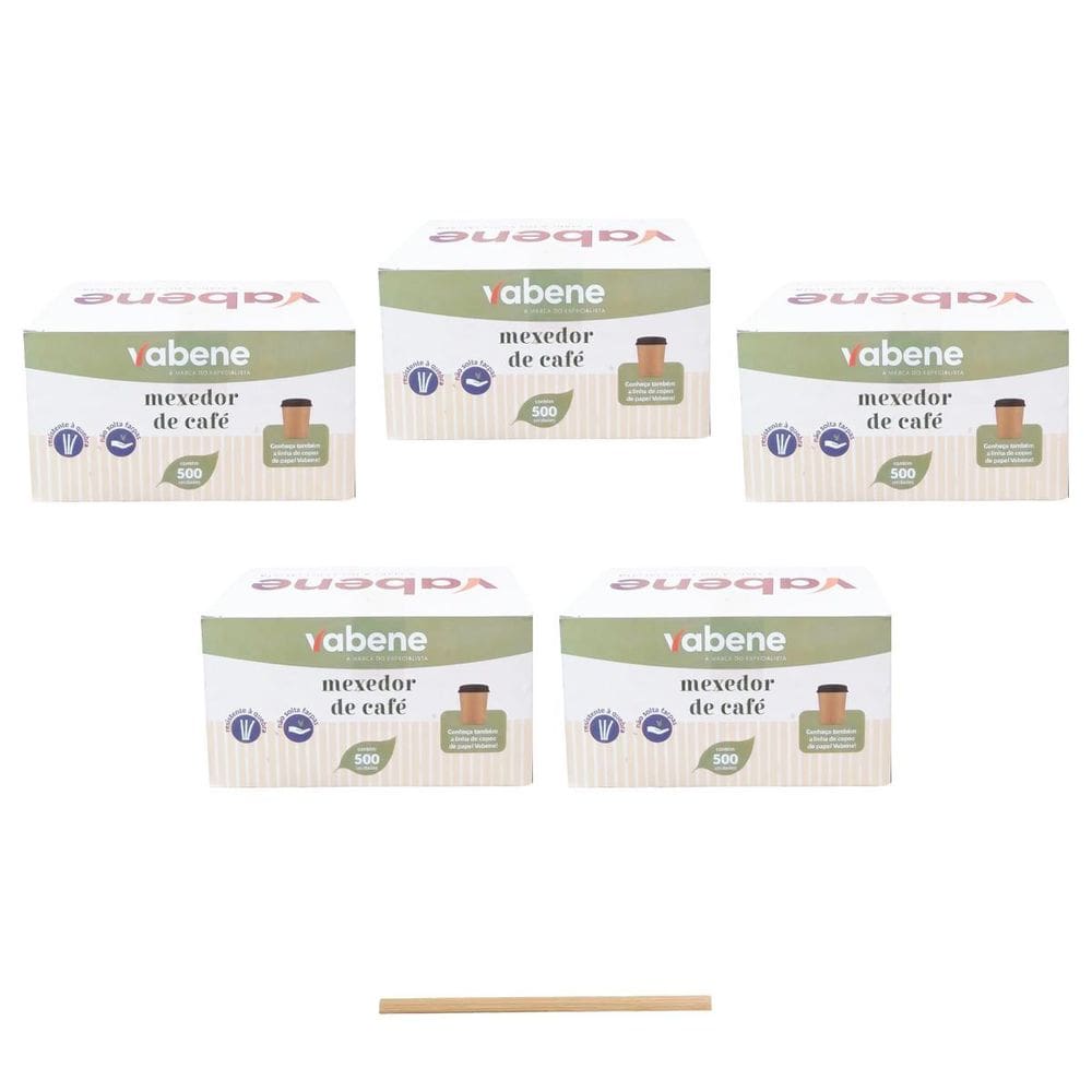 Mexedor De Café Chá Chimarrão Vabene 11 Cm Com 500 Kit 5