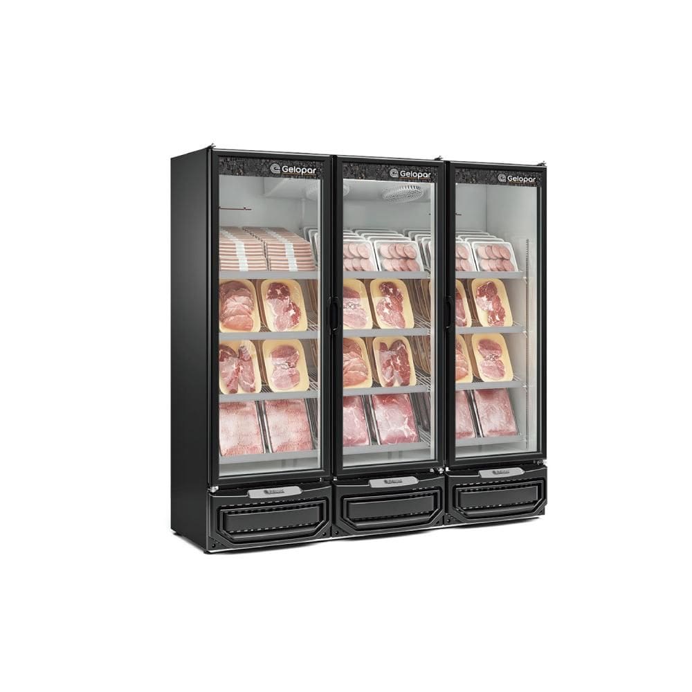Refrigerador Vertical Conveniência GeloparFrost Free 1468 Litros 3 Portas GCBC-1450 Preto - 220V