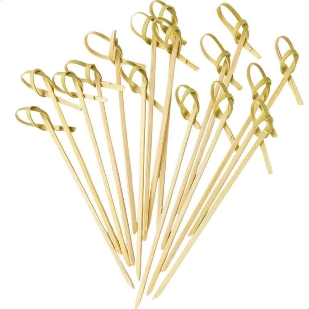 2X 100 Espetos Aperitivo Bambu Decorativo Evento Lanches Buf