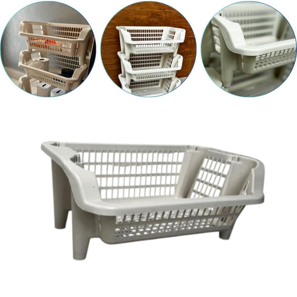 Cesto Expositor Organizador Empilhável 16 Litros Branco