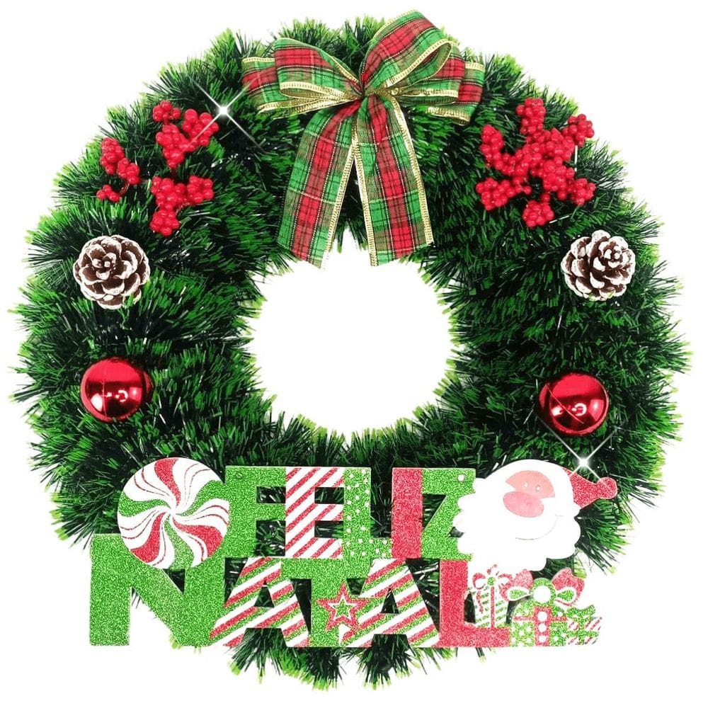 Guirlanda Natal Super Luxo Natalina 40Cm Feliz Natal