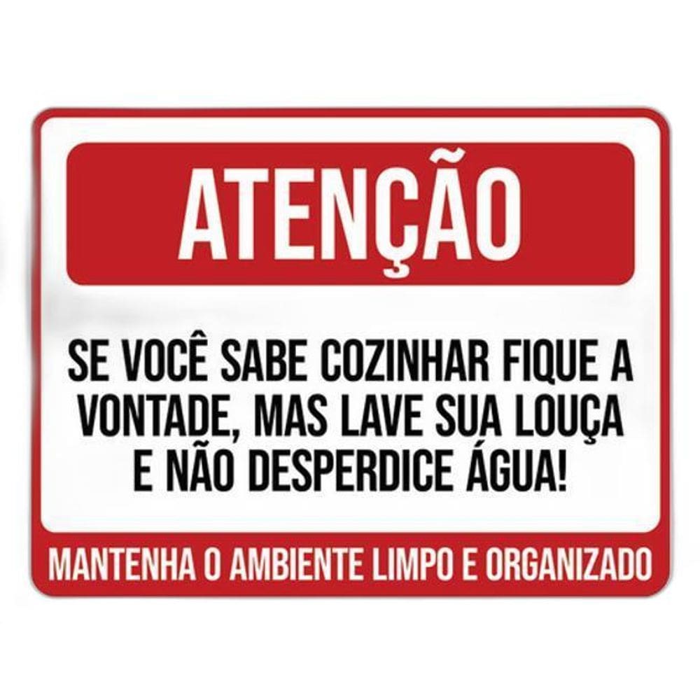 Kit 3 Placa Sabe Cozinhar Lave Louça Desperdice 36X46