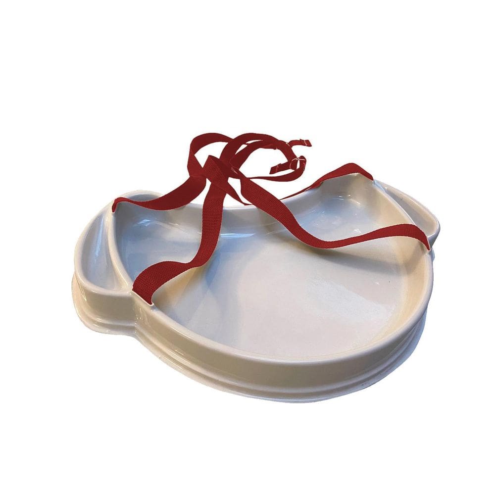 Bandeja Degustação Meia Lua Com Alça Na Cor Vermelha