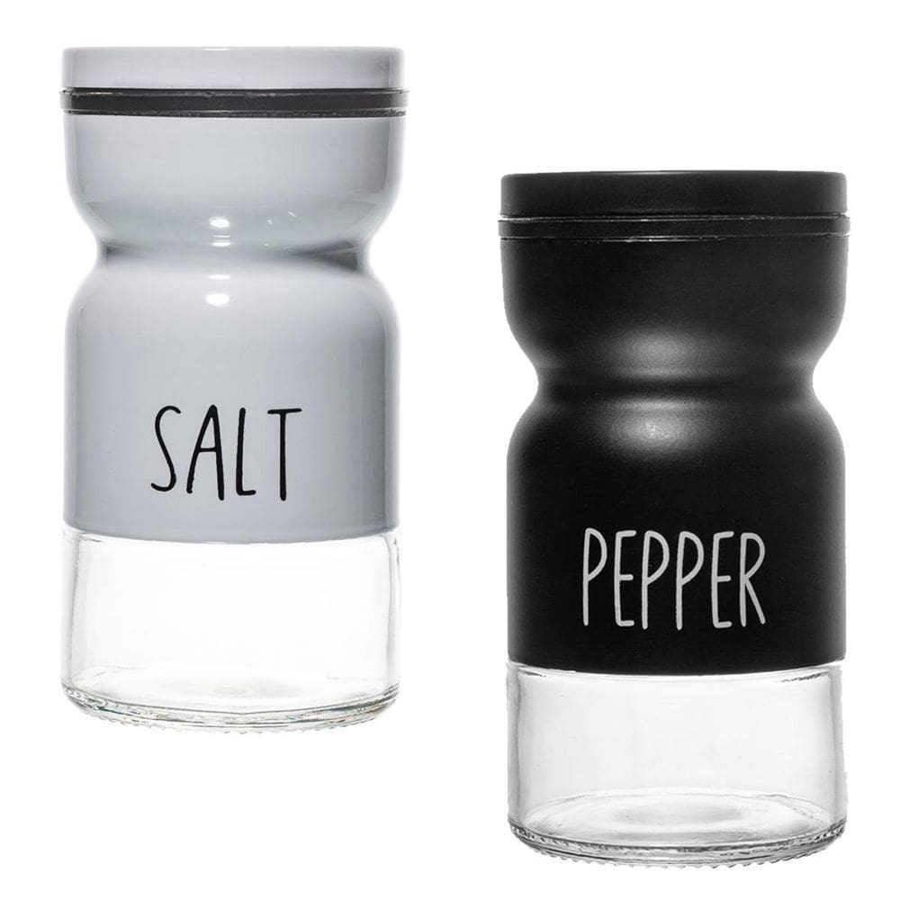 Kit Saleiro E Pimenteiro De Vidro Com Tampa De Metal 120Ml