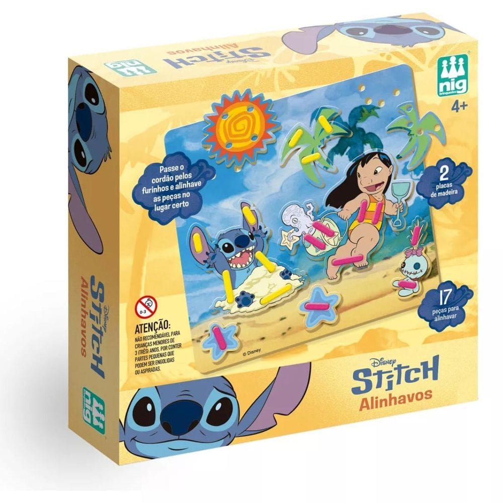 Brinquedo Educativo Alinhavos Stitch 4112 - Nig Brinquedos