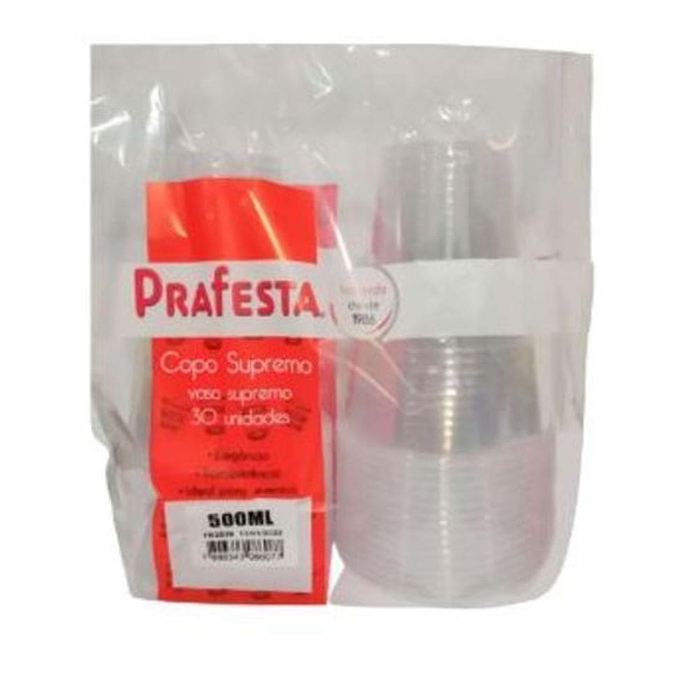 Copo Supremo 500Ml Prafesta - Pacote Com 30 Unidades