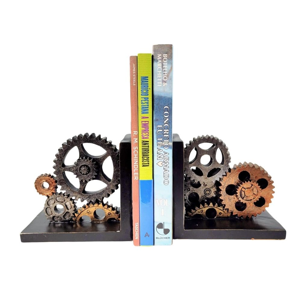 Aparador De Livro Engrenagem Jogo Porta Livros Decorativo