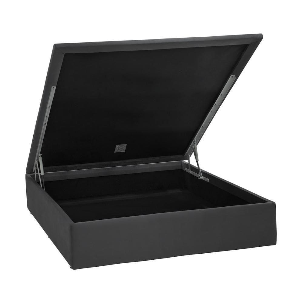 Base Baú Physical Camurça Cinza Casal (138X188X39) - Ortobom