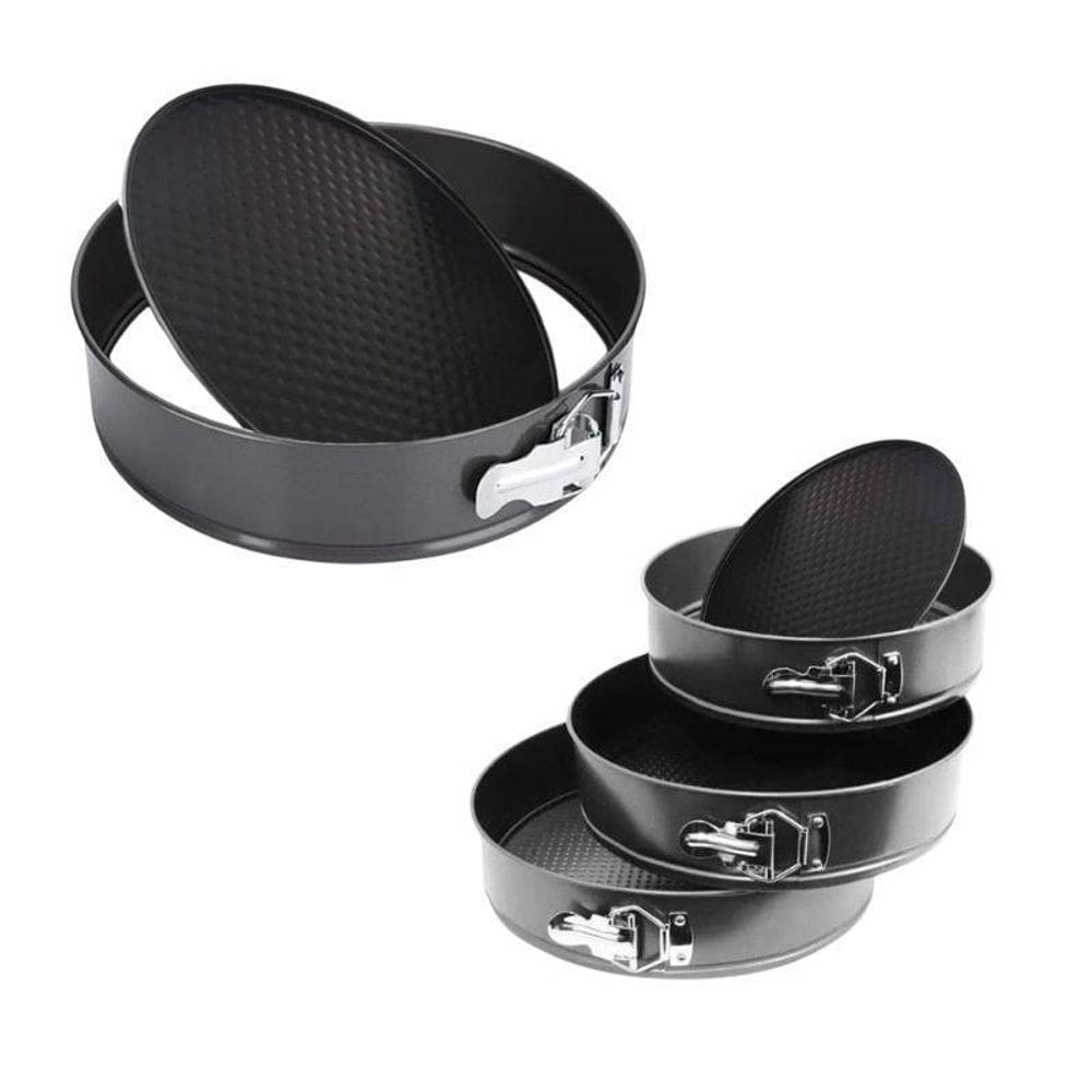 Kit Com 03 Forma Redonda Antiaderente Com Fundo Removível