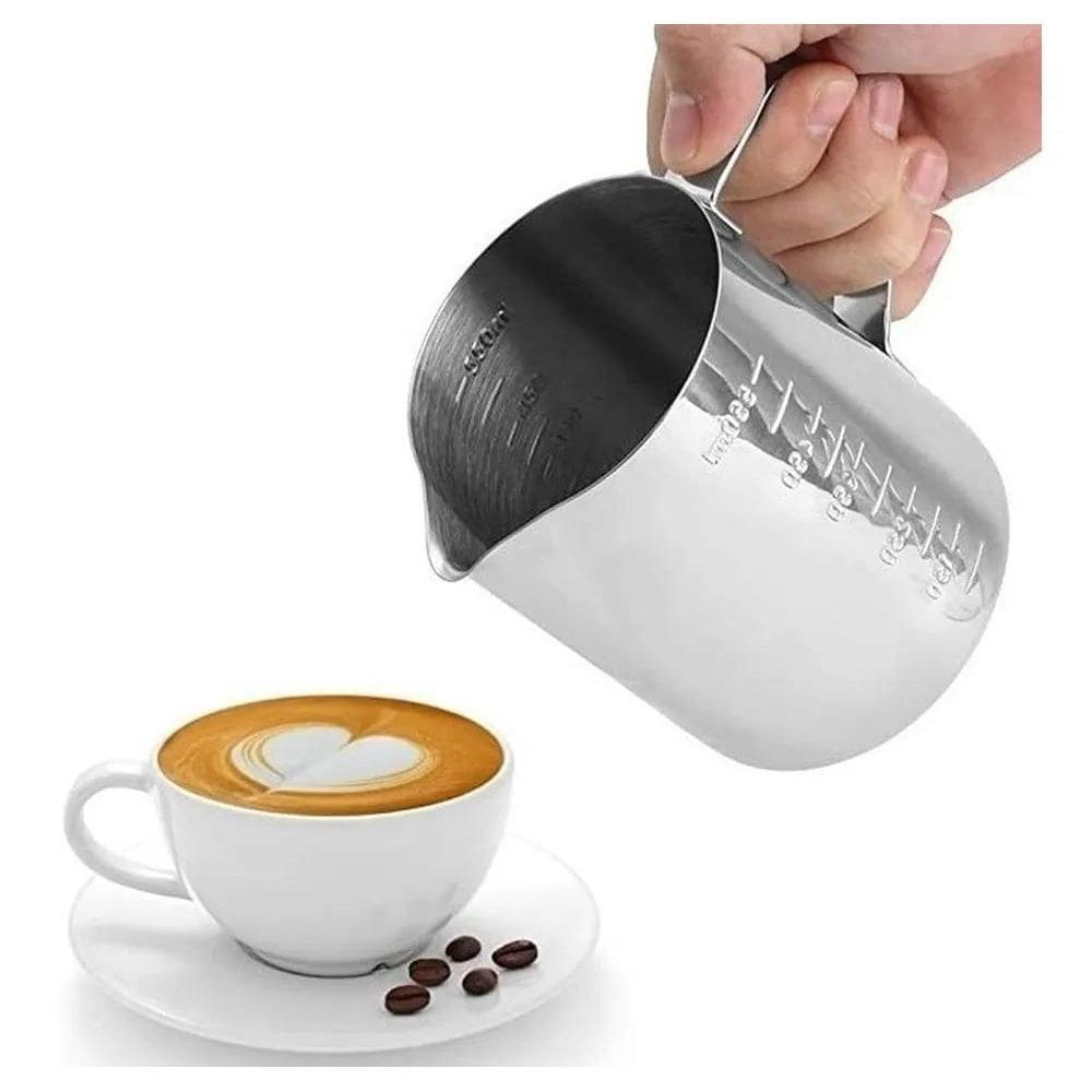 2X Leiteira Pitcher Para Cafe Barista Cappuccino 600Ml Aço I