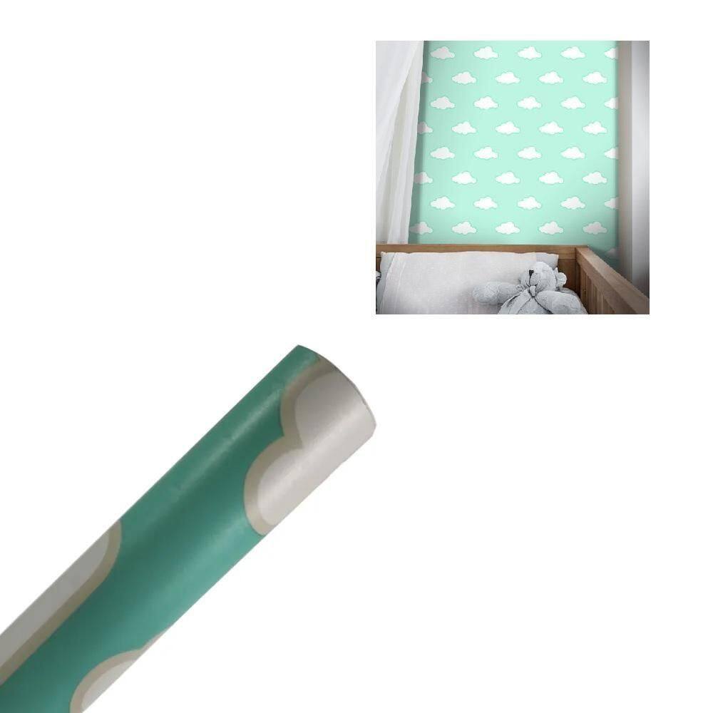Papel De Parede Infantil 3d Ceu Estrelas Verde Escola Quarto Bebe Criança Escritorio Decoraçao Rolo 5 Metros