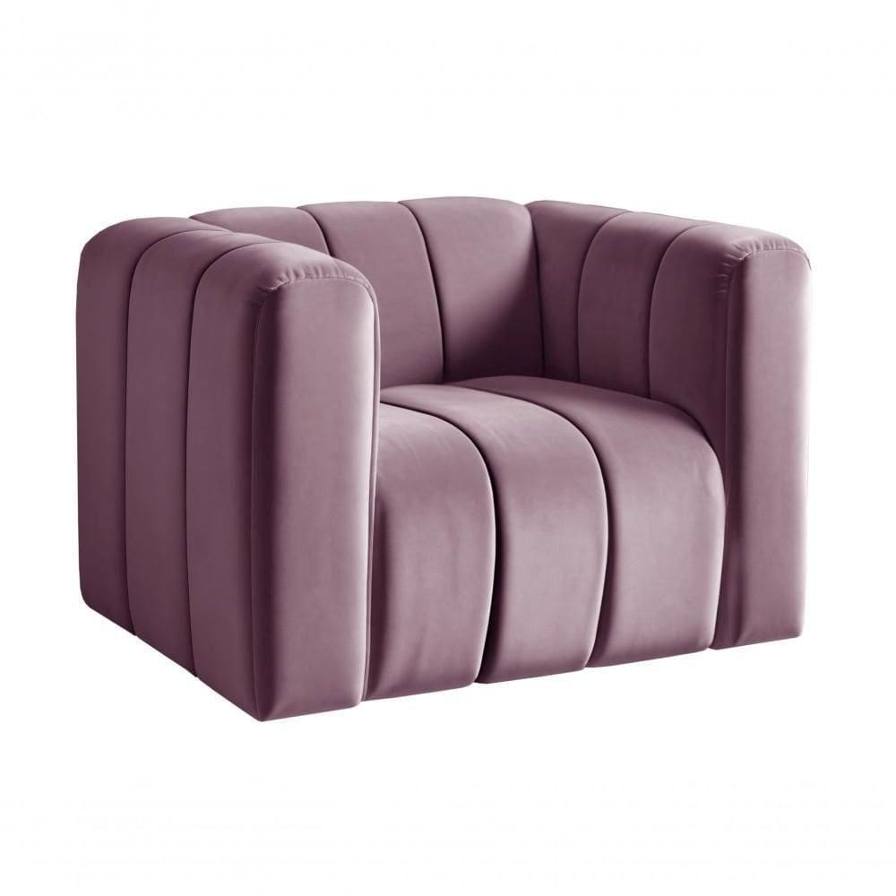 Poltrona Mona Decorativa Confortável Moderna Sala De Estar - Veludo Roxo 380