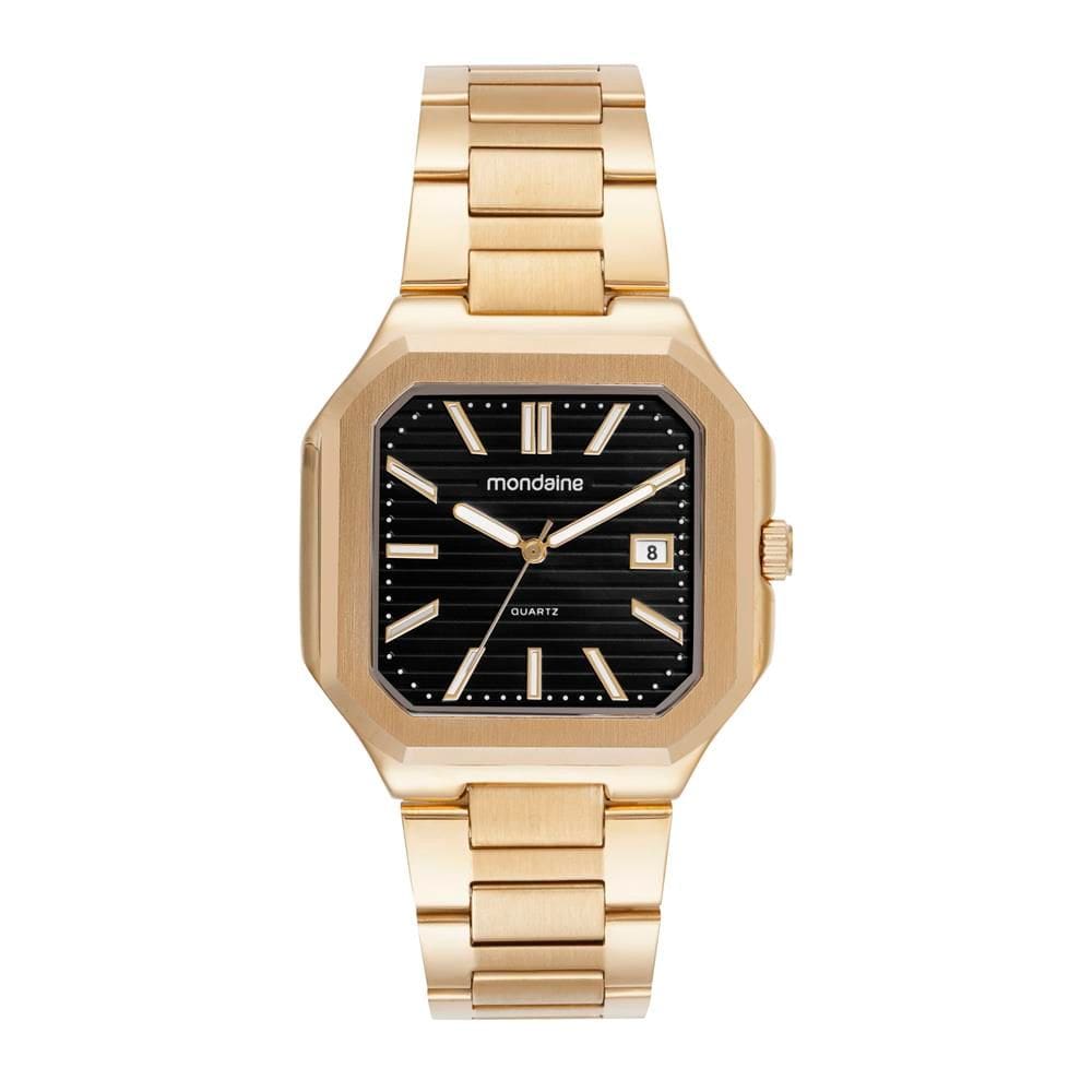Relogio Mondaine Masculino Ref: 32945gpmvde1 Retangular Dourado