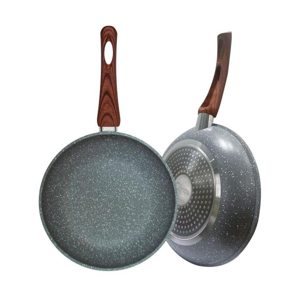 Frigideira Cinza 24Cm Revestimento Cerâmico Cabo Baquelite