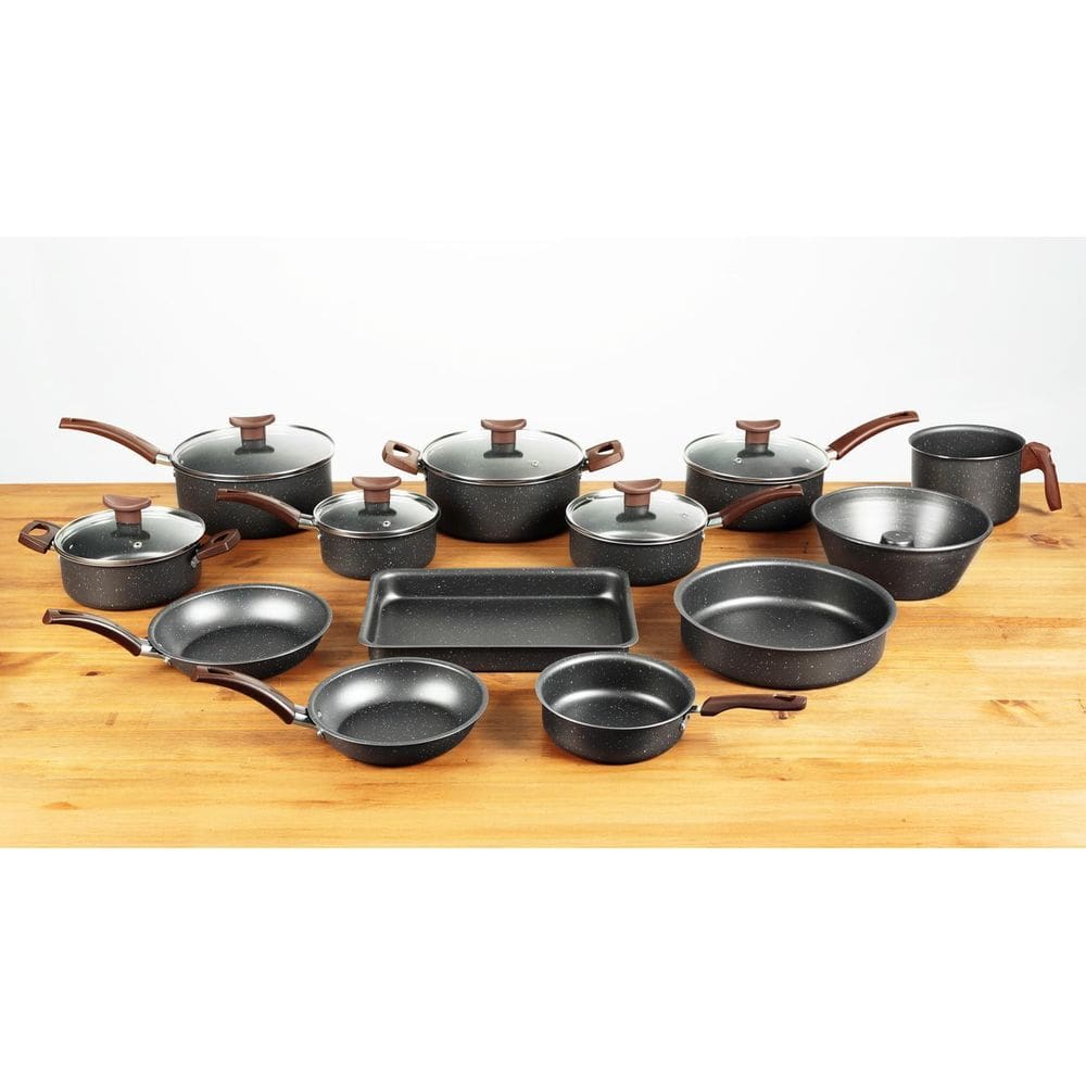 Jogo De Panelas Antiaderente Ceramic Gray 13 Pçs Marmorizado