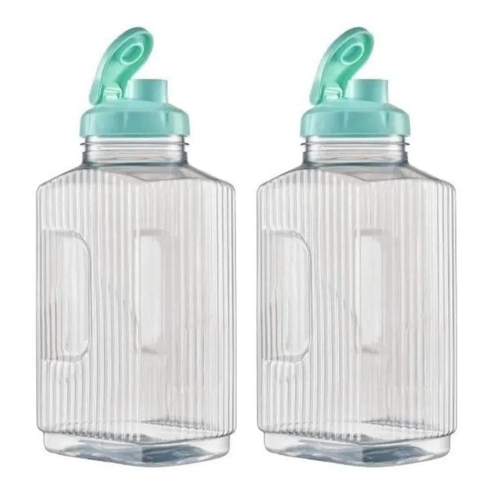 10X 2 Jarra Garrafa De Água Suco Geladeira Tampa Higiênica