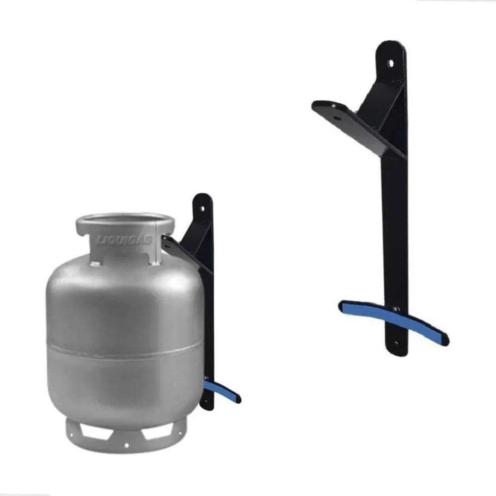 3X Suporte Botijão De Gás Porta Gás De Parede E Trava Antiro