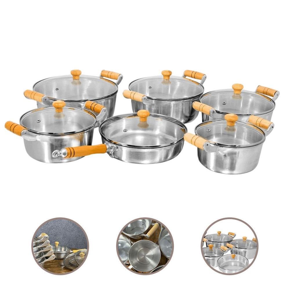 Jogo De Panelas Alumínio Fundido Polido E Frigideira 20 Cm