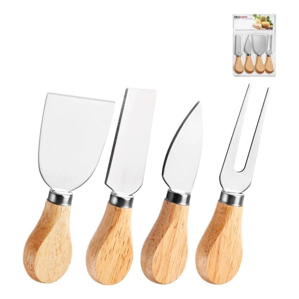 3X Conjunto Jogo De Utensílios Para Queijo Inox 4 Peças Gour