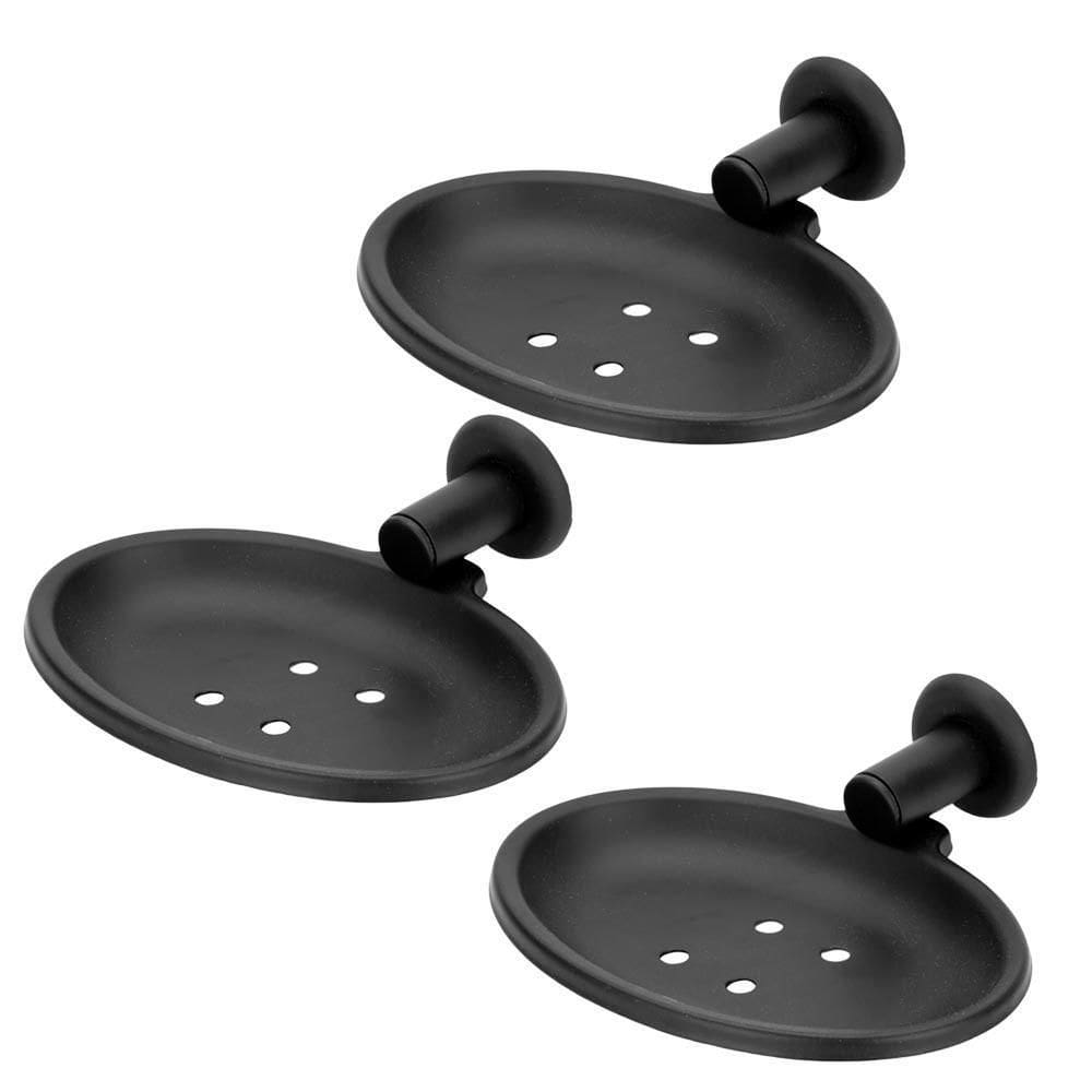 Kit 3 Saboneteira Inox Banheiro Parede Porta Sabonete Black