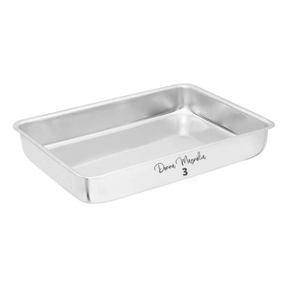 Forma Assadeira Bolo Torta Retangular N 3 Alumínio A30