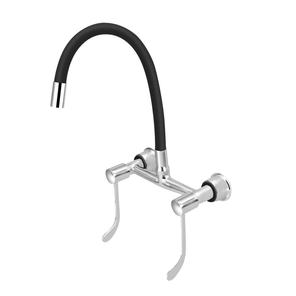 Torneira Misturador Clinica Hospitalar Parede Preto Flexível