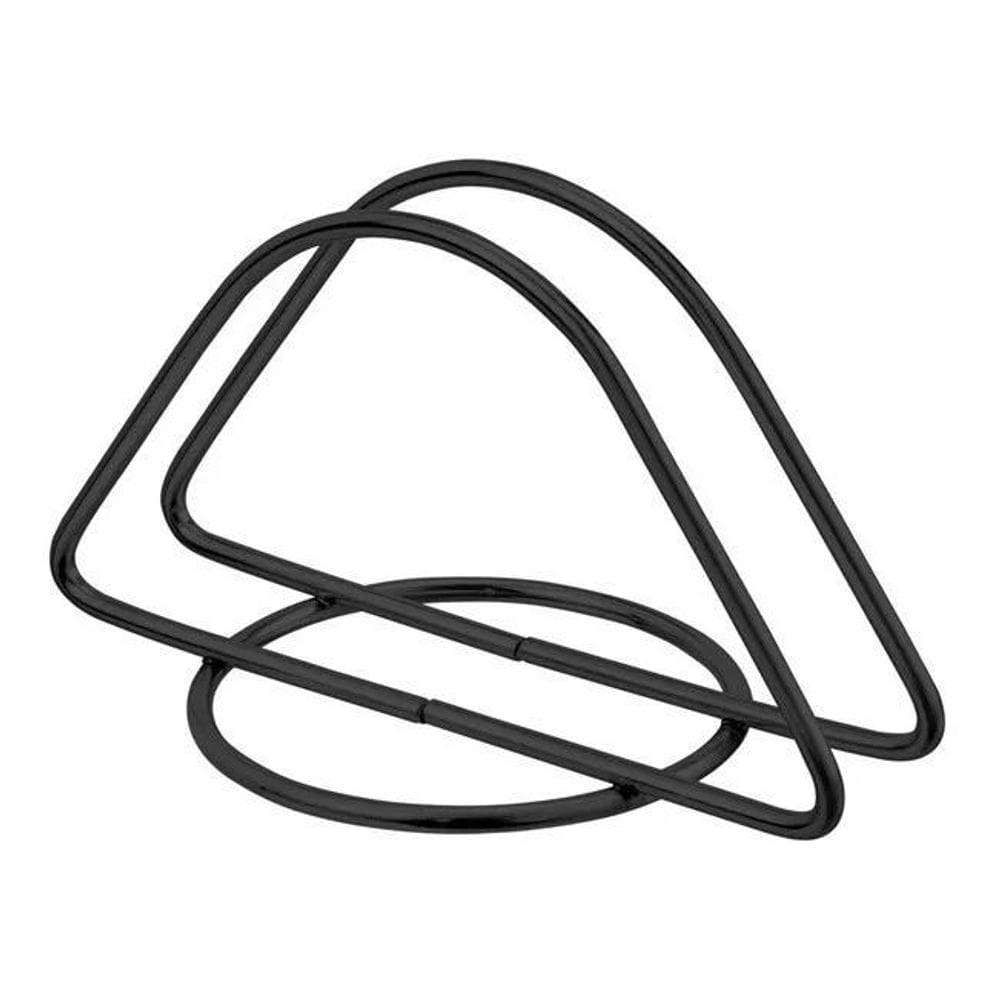 2X Porta Guardanapos Papel Mesa Preto Suporte Aço Preto Blac