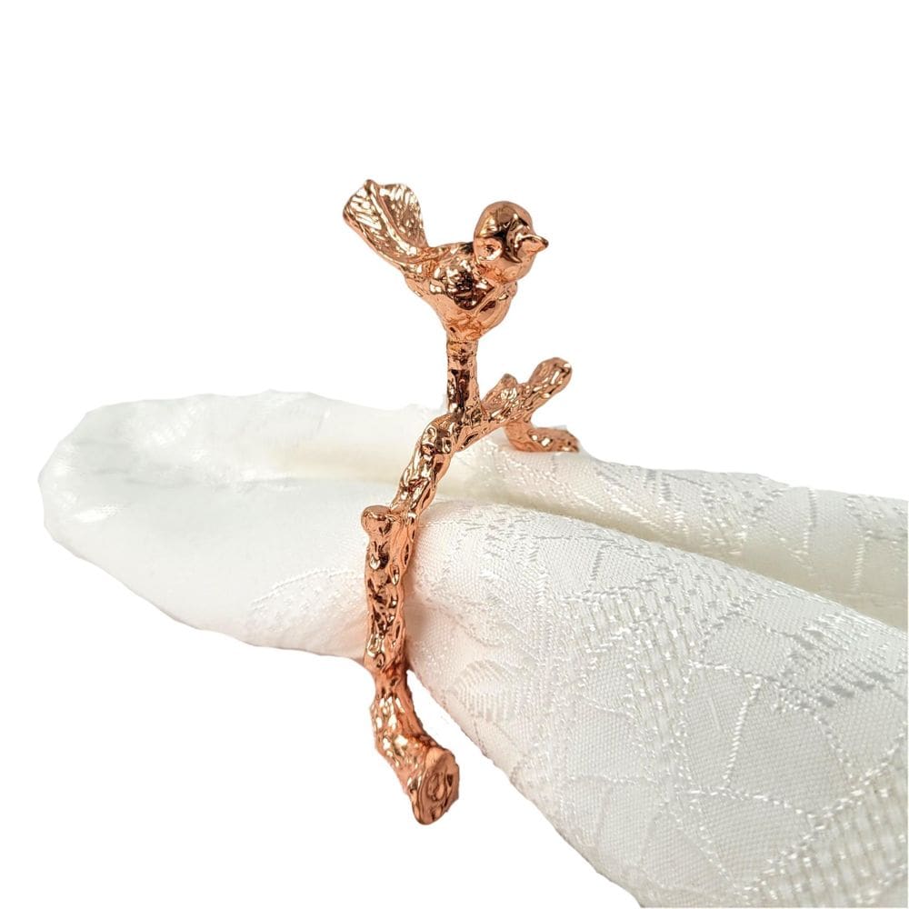 Porta Guardanapo Pássaro Rose Galho Mesa Posta Decoração