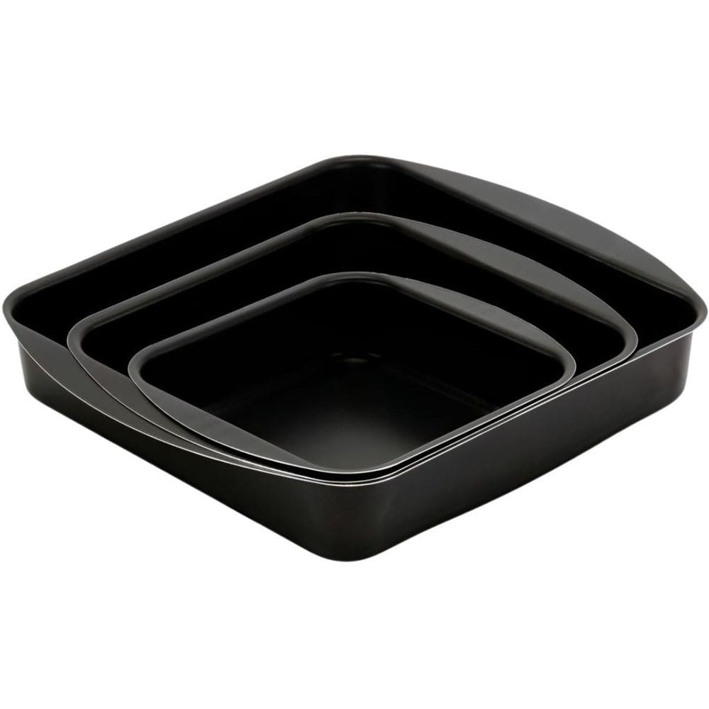 Jogo De Assadeiras Forma Quadrada 03 Peças Antiaderentes