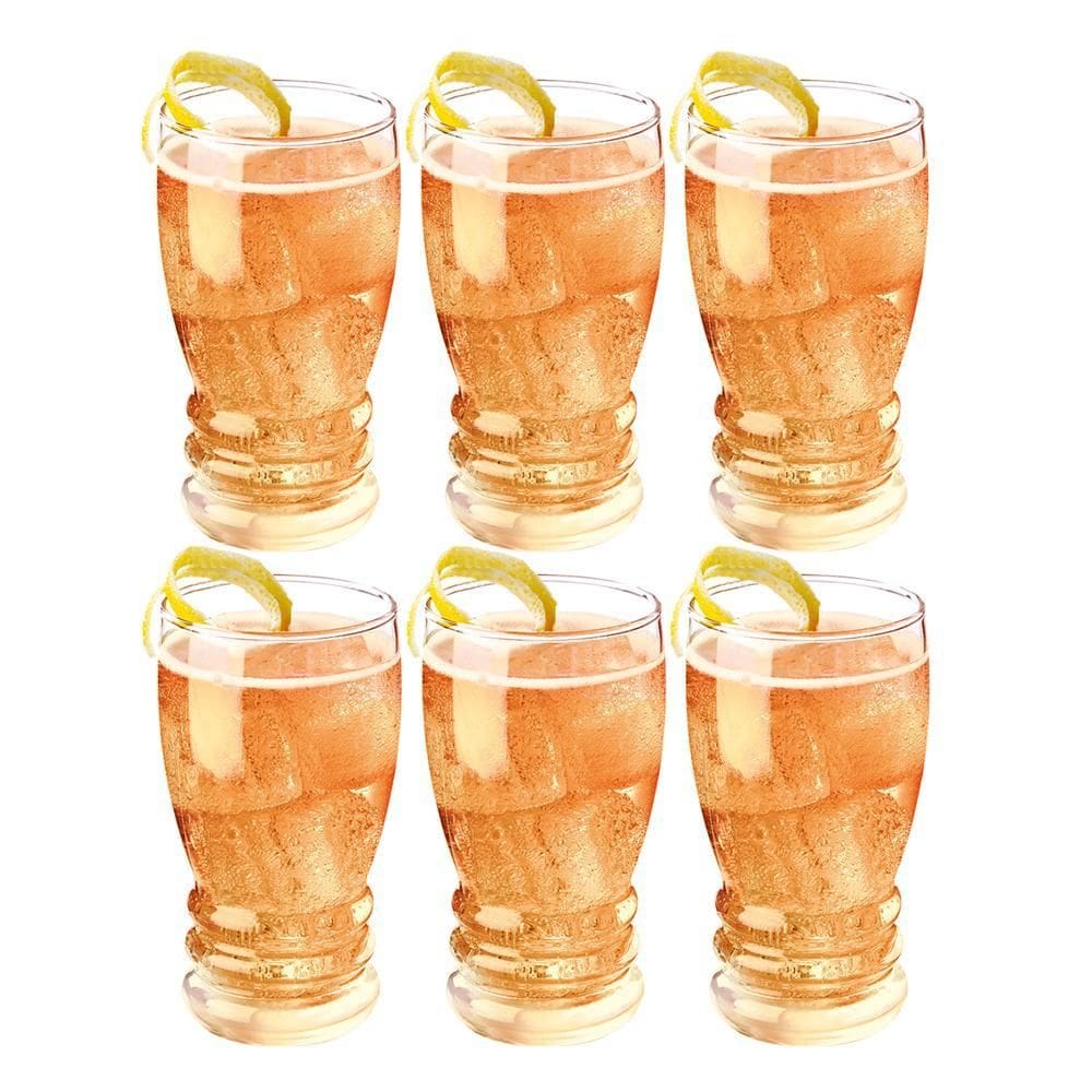 Conjunto 6 Copos Long Drink Barcelona Vidro Bar 370Ml