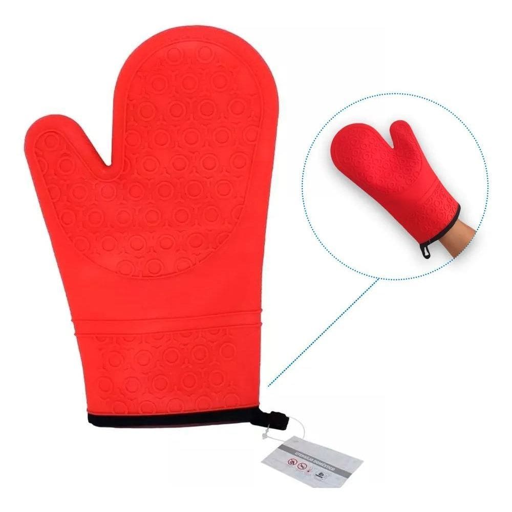 Luva Termica De Cozinha Luva De Silicone Forrada Forno Fogão