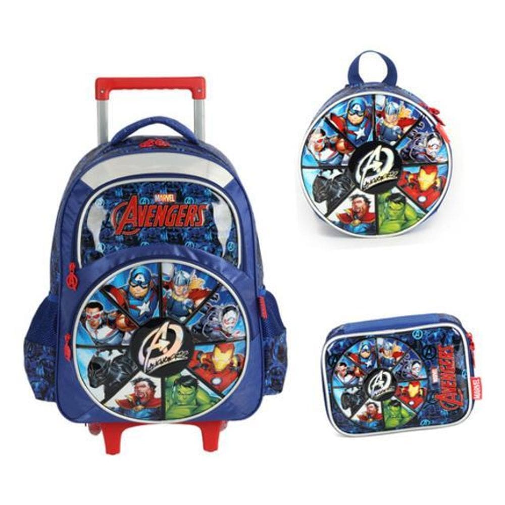 Kit Mochila De Rodinhas Vingadores Avengers