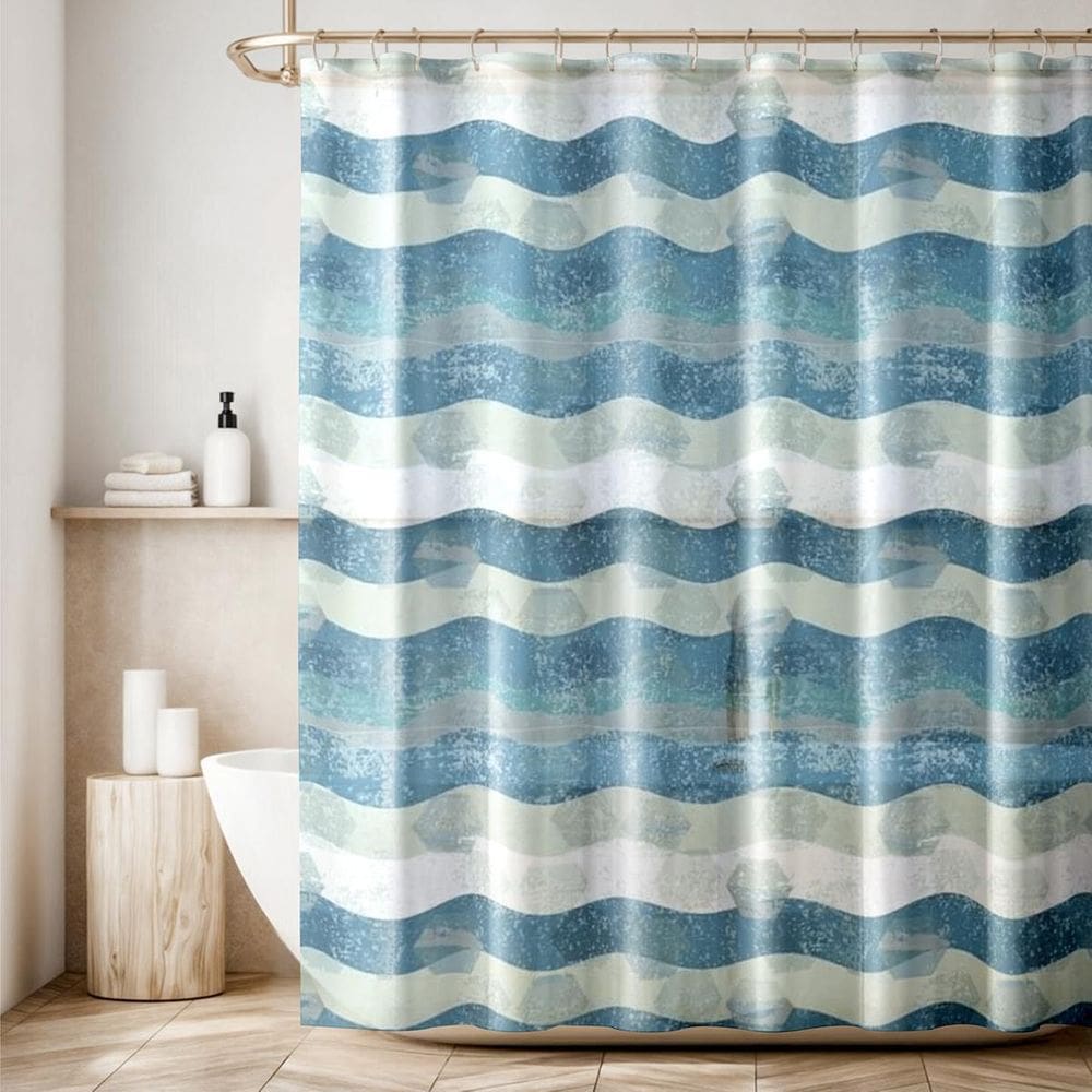 1 Cortina Box Banheiro Antimofo Ganchos 180X180 Pev Es M03