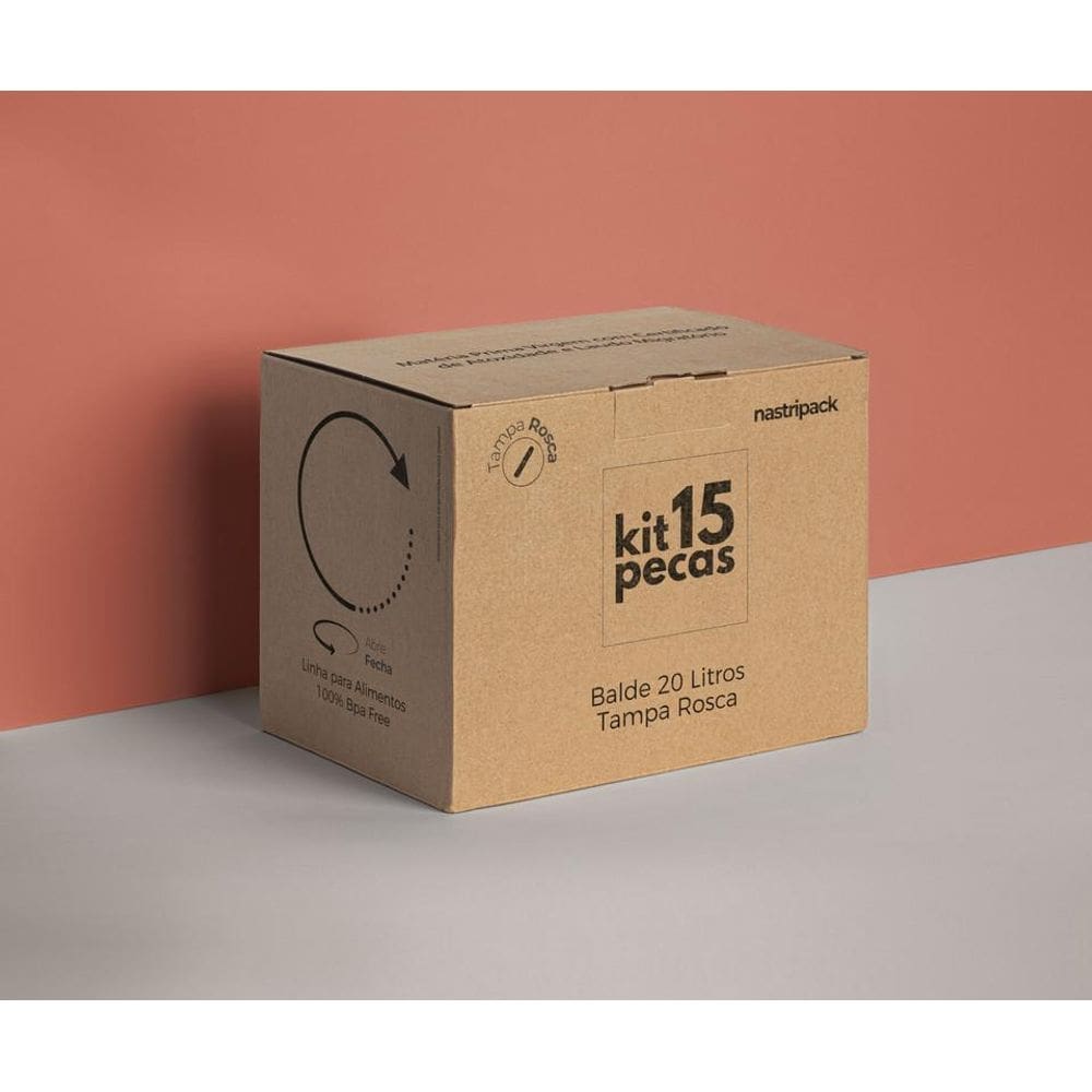 Balde Plástico 20L Tampa De Rosquear Para Slime - Kit 15 Pçs