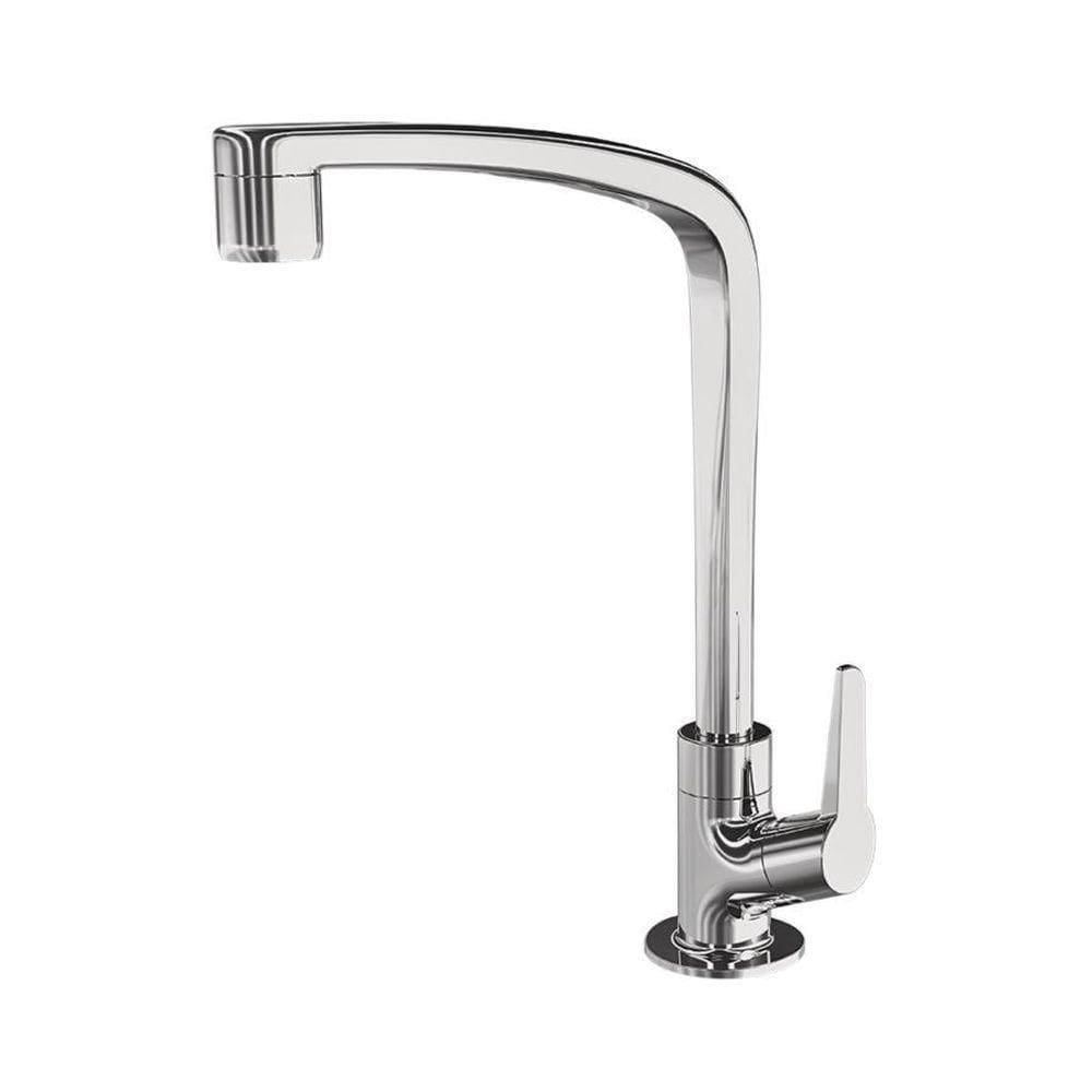 Torneira Para Cozinha De Mesa Bica Móvel Flat Cromada 1167 F61