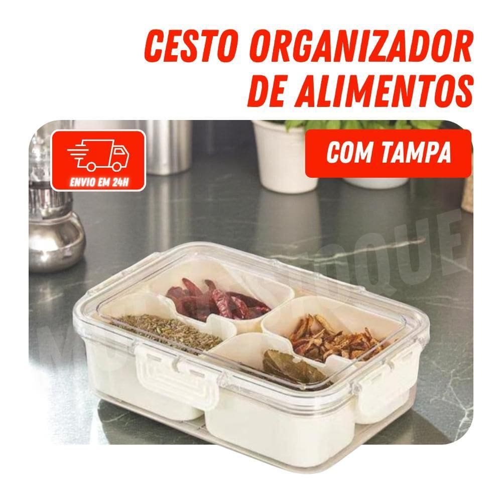 Organizador De Geladeira 2,5L Tampa De Acrílico E Drenagem