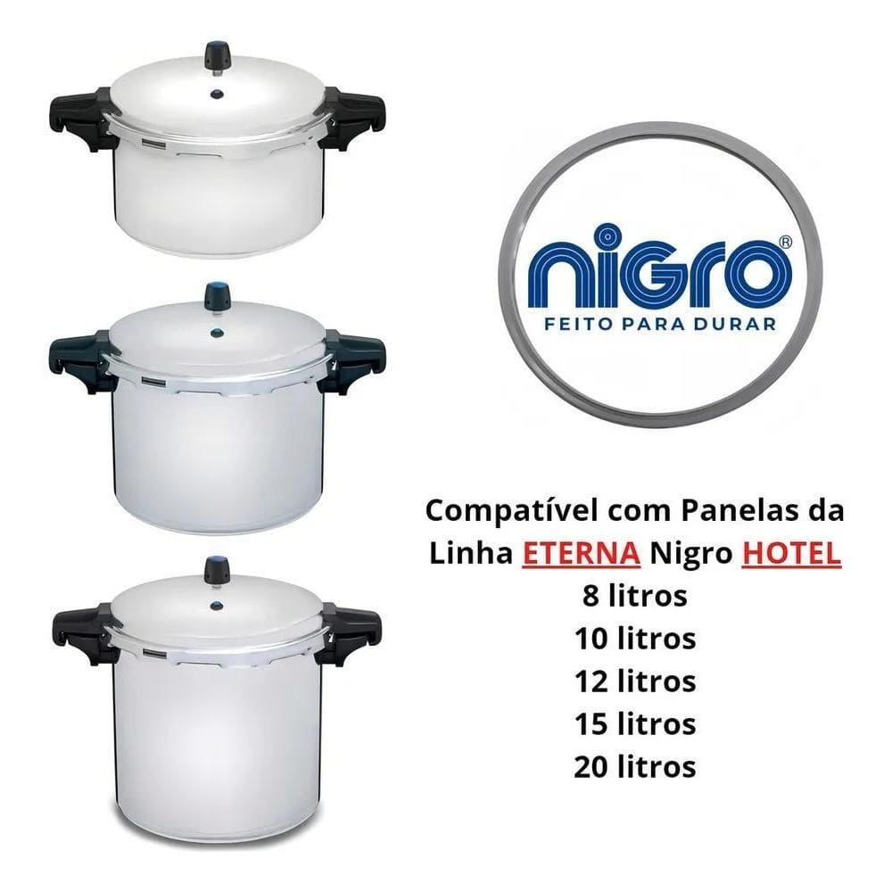 Borracha Panela De Pressão Industrial Nigro 12-15-20 Litros
