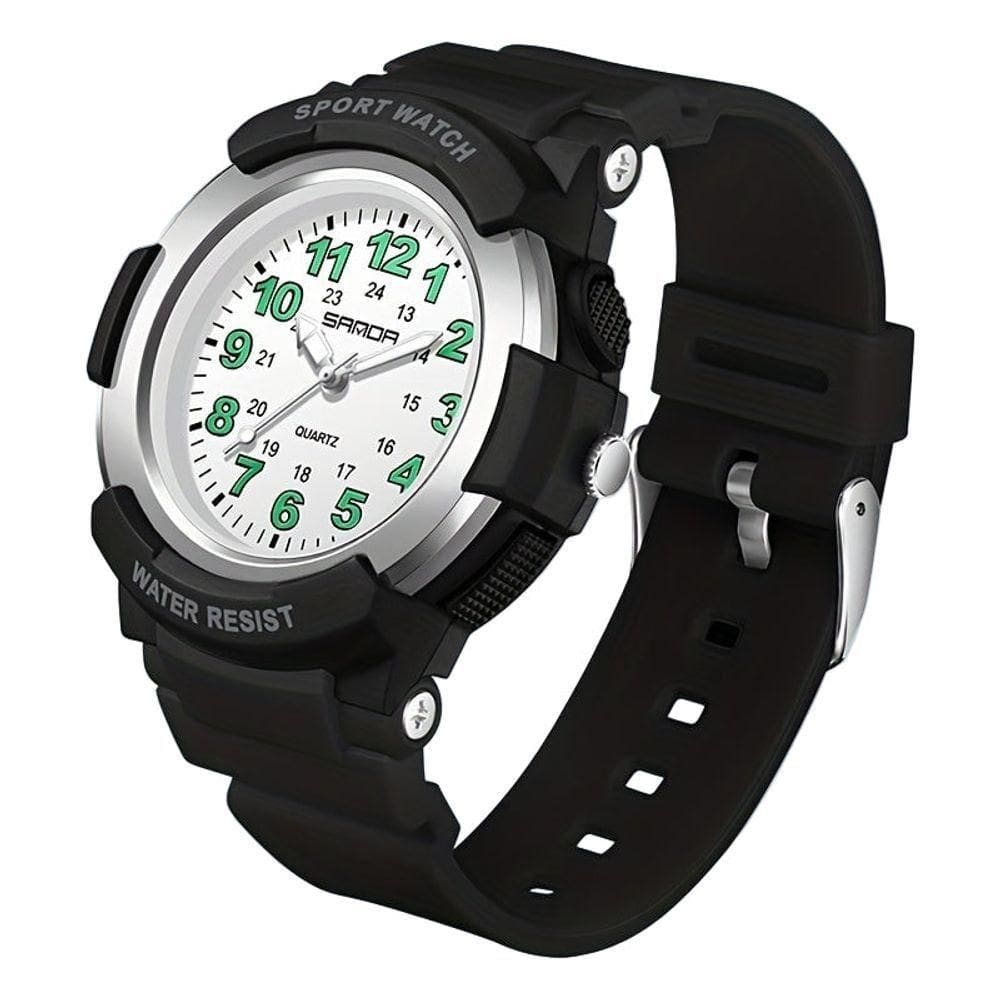 Relógio De Quartzo Sandavisor Analógico Minimalista Preto E Branco