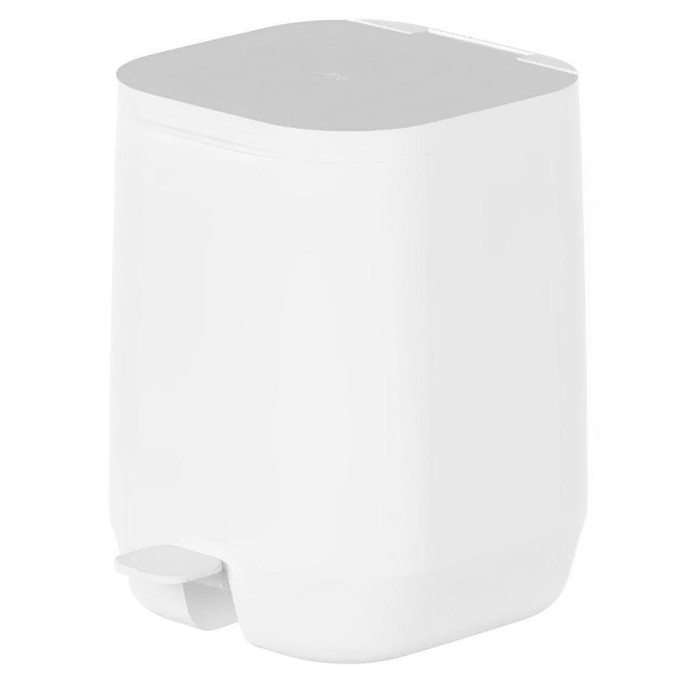 Lixeira Cozinha Banheiro 6L Ou Aura Com Pedal Branco