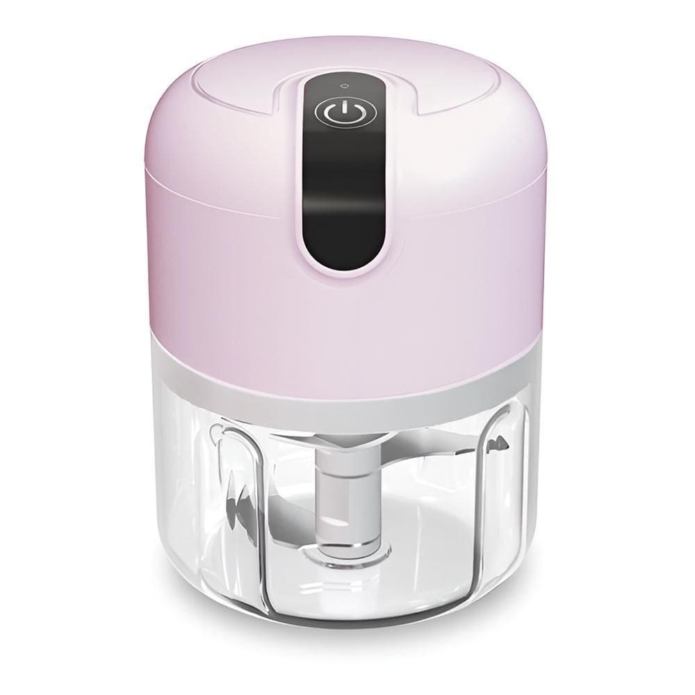 Processador Portátil De Alimentos Rosa 280Ml Usb 3 Lâminas