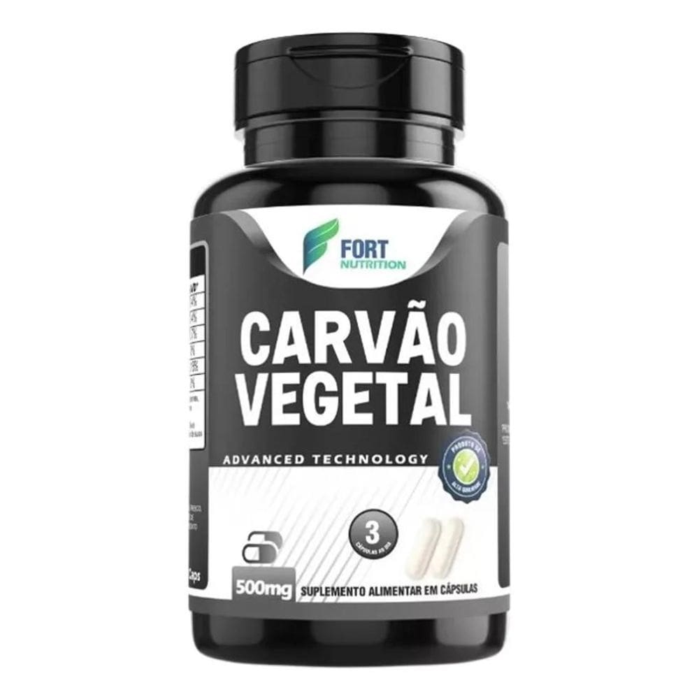 2X Carvão Vegetal 500Mg 100 Cápsulas Desintoxica O Intestin