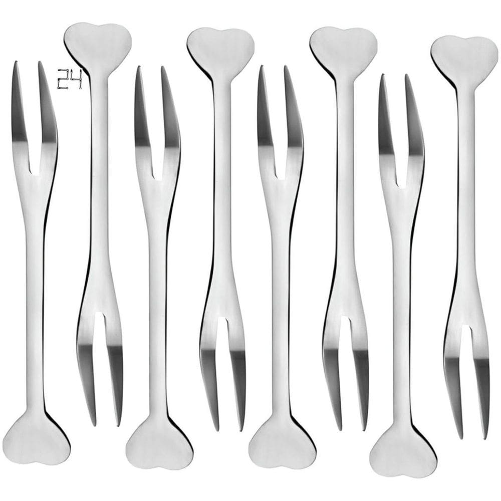 24 Mini Garfinho Talher Petisco Aperitivo Fondue Buffet Inox