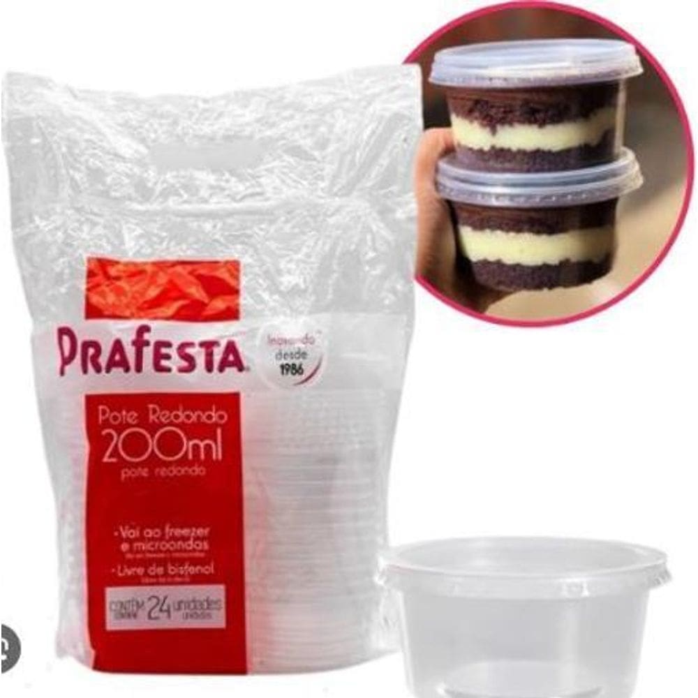 Pote Redondo De 200Ml - Pacote Com 24 Unidades Prafesta